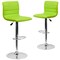 Emma and Oliver Modern Vinyl Adjustable Height Barstool with Horizontal Stitch Back, Set of 2